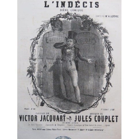 COUPLET Jules L'Indécis Chant Piano ca1850