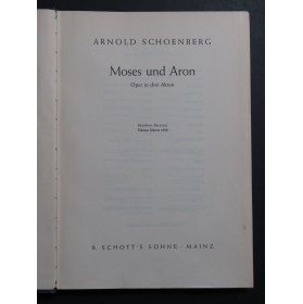 SCHOENBERG Arnold Moses und Aron Opéra Chant Orchestre 1958