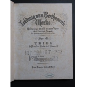 BEETHOVEN Trios Piano Violon Violoncelle ca1860