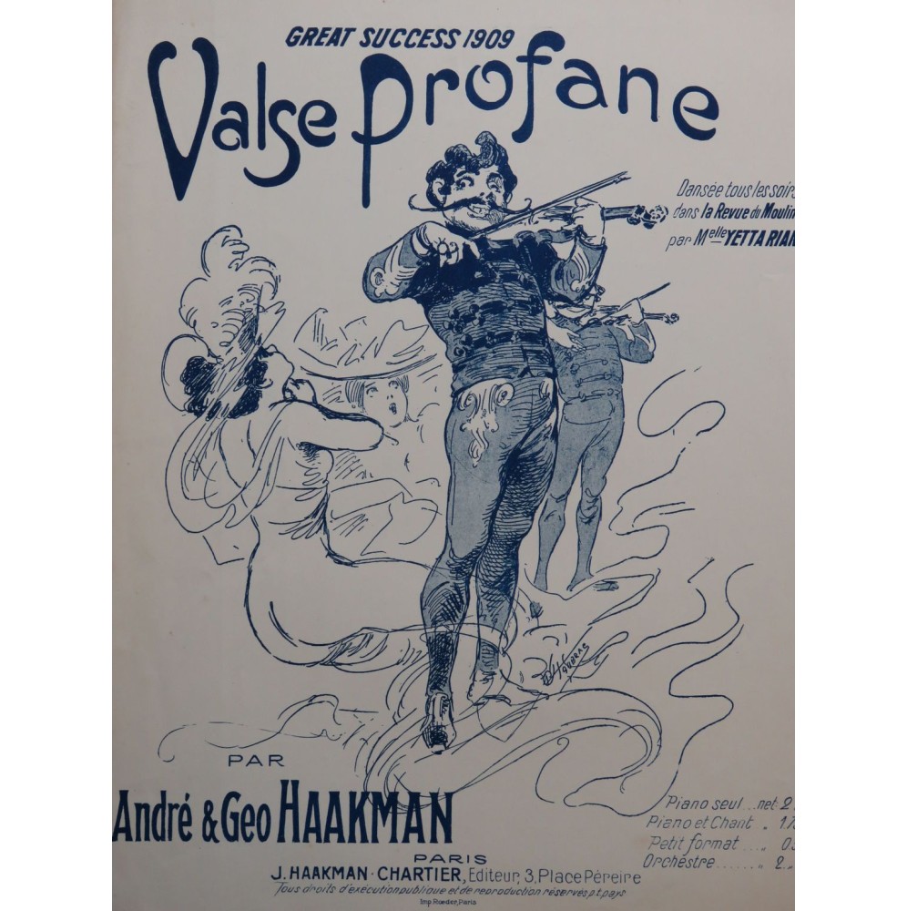 HAAKMAN André et Géo Valse Profane Piano 1909