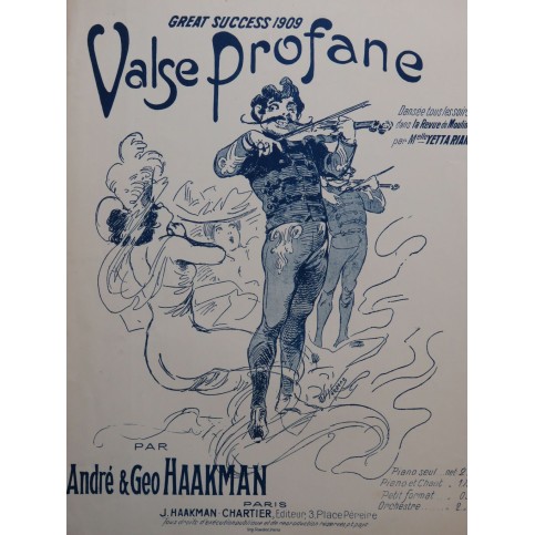 HAAKMAN André et Géo Valse Profane Piano 1909