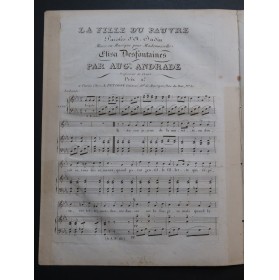 ANDRADE Auguste La Fille du Pauvre Chant Piano ca1830