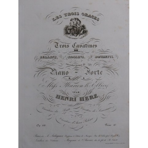 HERZ Henri Cavatine du Pirate op 68 Piano ca1832