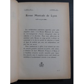 Revue Musicale de Lyon Cinquième Année 1907 1908