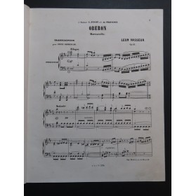 VASSEUR Léon Barcarolle d'Obéron de Weber Orgue Harmonium ca1867