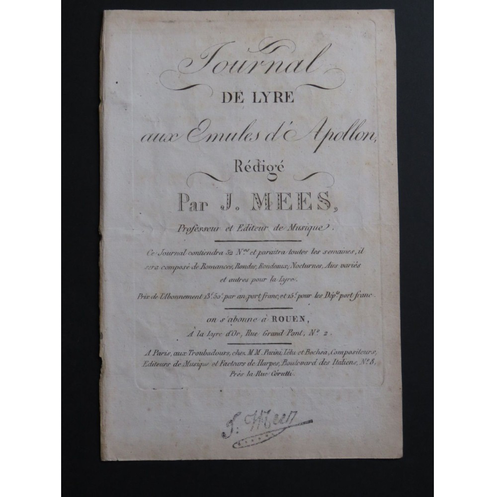 MEES J. L'amour dans les droits réunis Chant Guitare ca1820