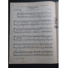 LEHAR Franz Gigolette Fox-Trot Piano 1922