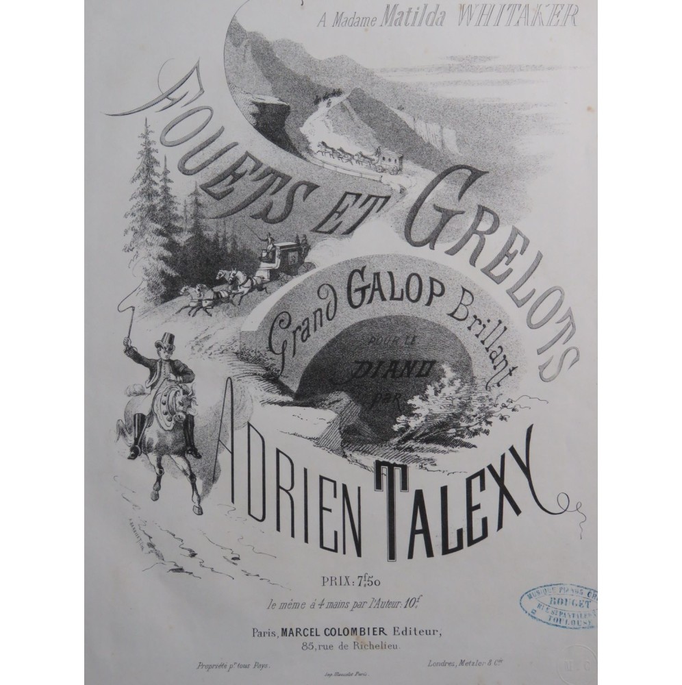 TALEXY Adrien Fouets et Grelots Piano XIXe siècle