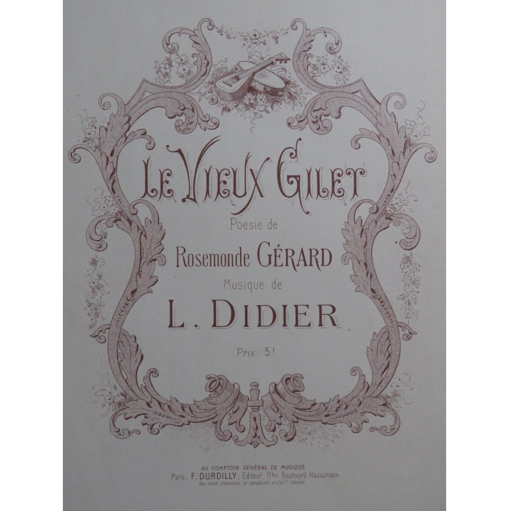 DIDIER L. Le Vieux Gilet Chant Piano