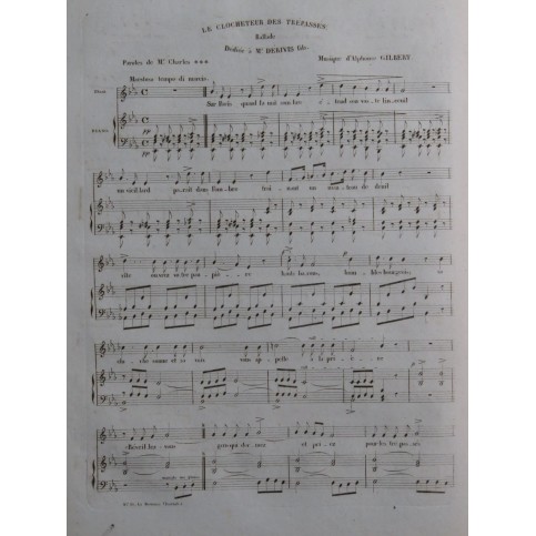 GILBERT Alphonse Le Clocheteur des Trépassés Chant Piano ca1840