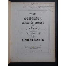 HAMMER Richard Andante Appassionato Dédicace Piano Violon ca1860