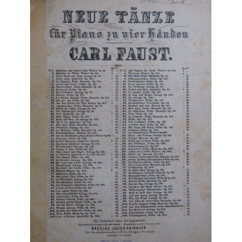 FAUST Carl Theresen Walzer op 126 Piano 4 mains XIXe