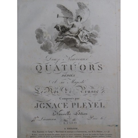 PLEYEL Ignace Trois Quatuors B. 340-342 Violons Alto Violoncelle ca1805