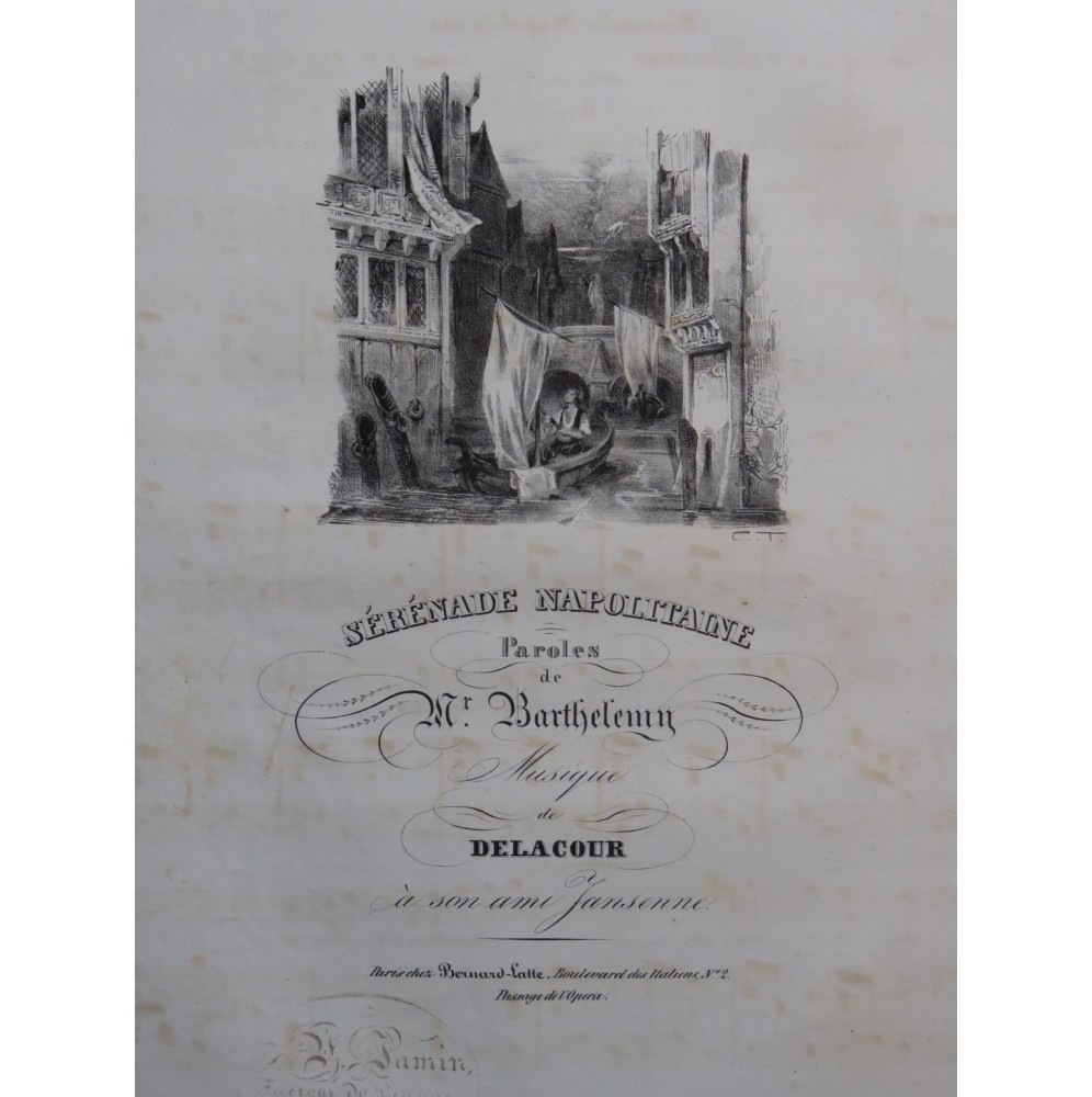 DELACOUR Victor L'Hyménée Chant Piano ca1830