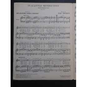 SNYDER Ted In a Little Rendez vous Chant Piano 1925