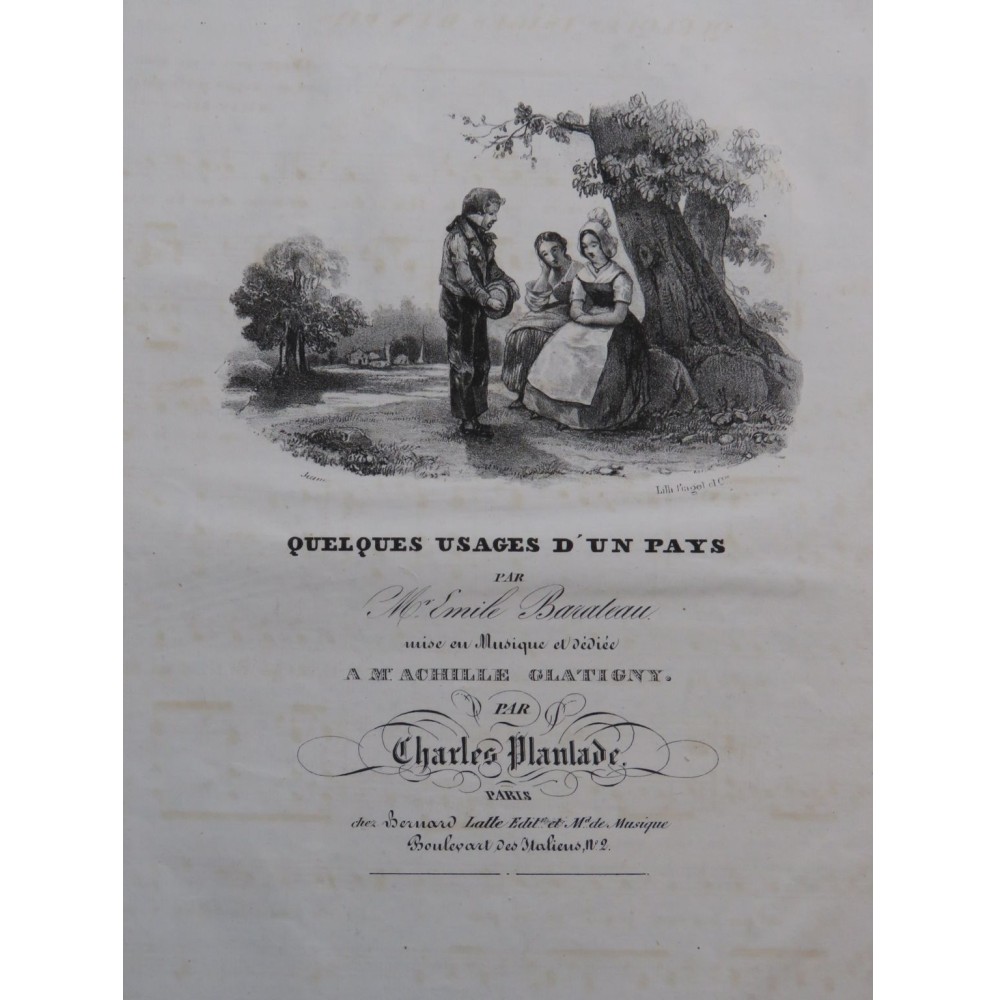 PLANTADE Charles Quelques usages d'un pays Chant Piano ca1830