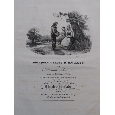 PLANTADE Charles Quelques usages d'un pays Chant Piano ca1830