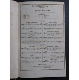 MEYERBEER Giacomo Il Crociato in Egitto Opéra Chant Piano 1839