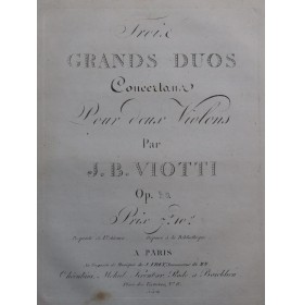 VIOTTI J. B. Trois Duos W...