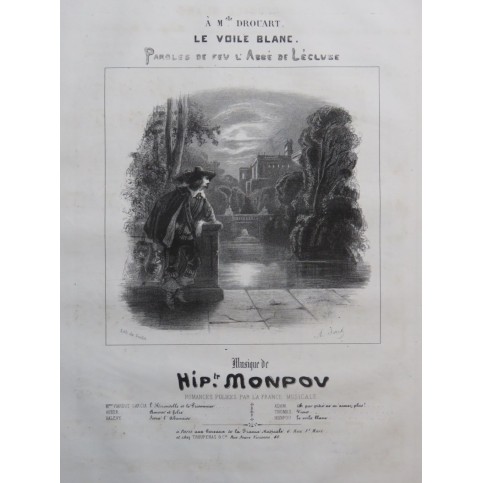 MONPOU Hippolyte Le Voile Blanc Chant Piano ca1840