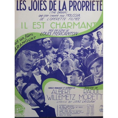 MORETTI Raoul Les joies de la propriété Chant Piano 1932
