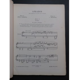 MASSENET Jules Amadis Opéra Chant Piano 1922