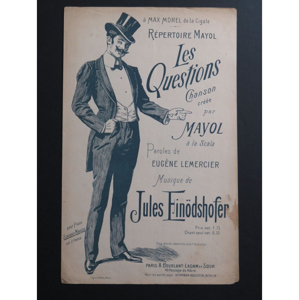 Les Questions J. Einödshofer Félix Mayol Chant