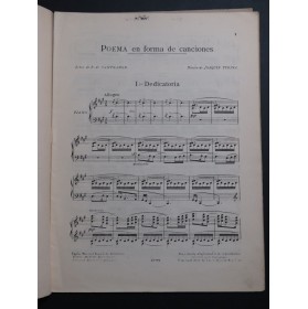 TURINA Joaquin Poema en forma de canciones Chant Piano 1923