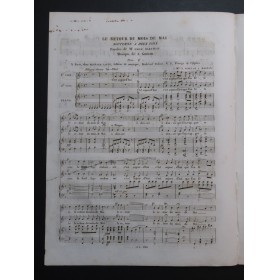 GRISAR Albert Le Retour du Mois de Mai Dédicace Chant Piano ca1840