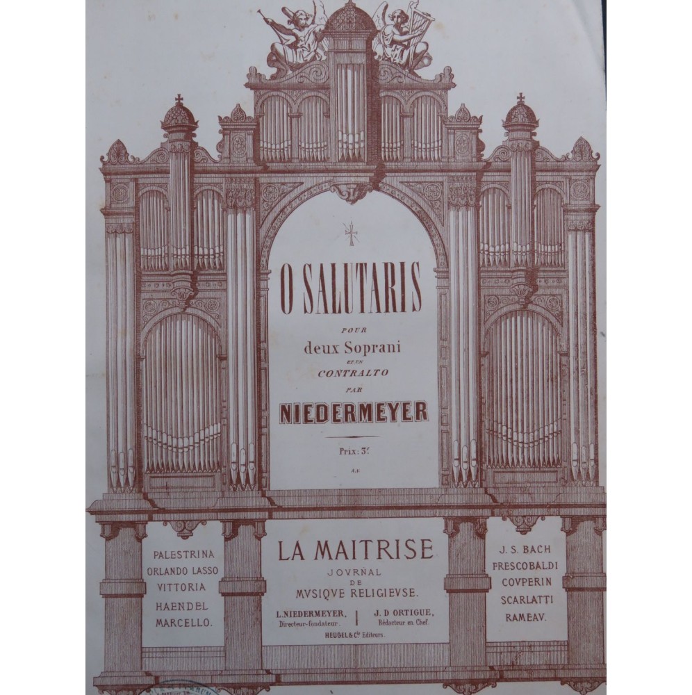 NIEDERMEYER Louis O Salutaris Chant Orgue 1858