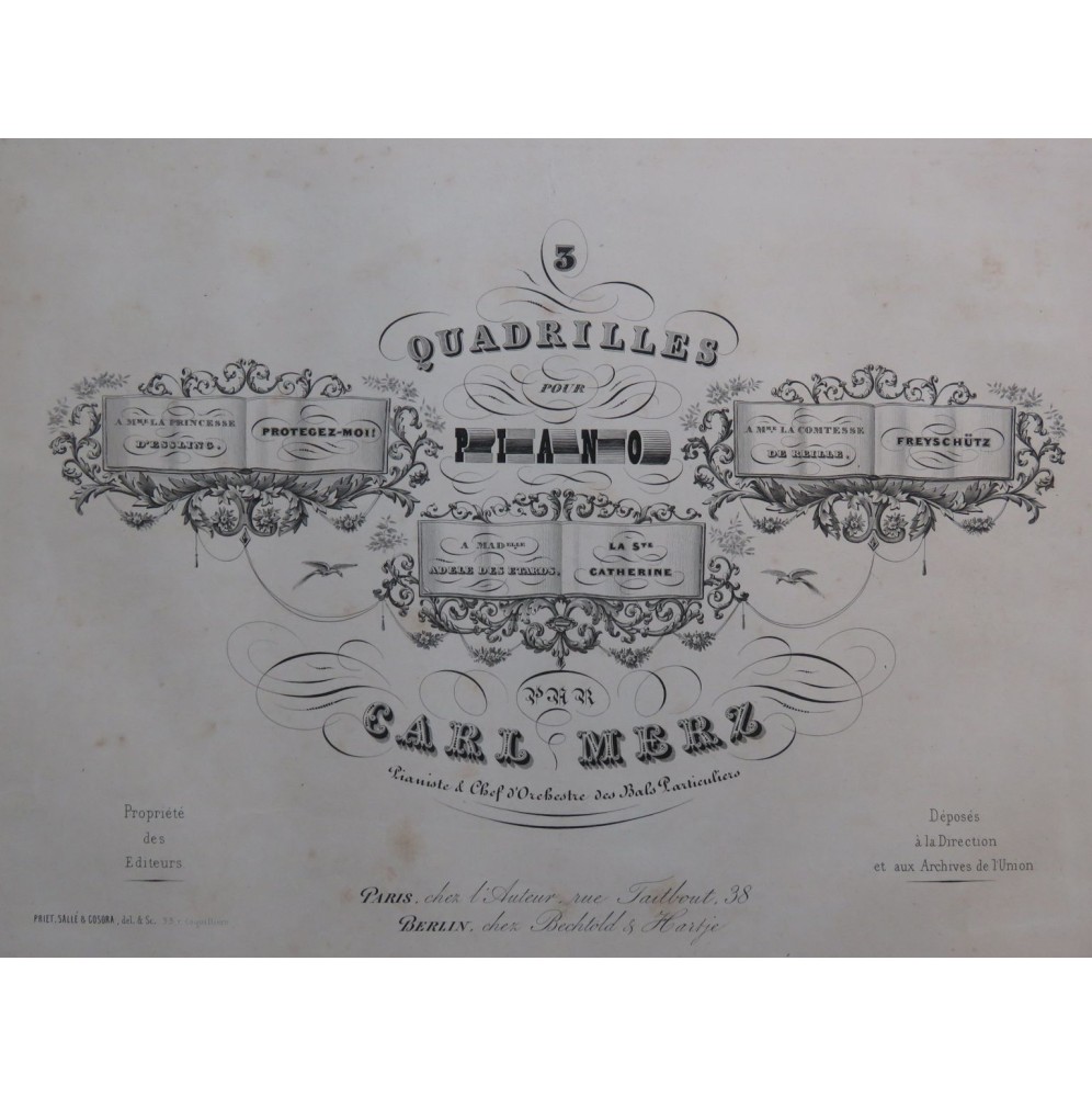 MERZ Carl Freyschütz Quadrille Piano ca1850