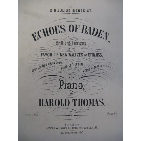 THOMAS Harold Echoes of Baden Piano XIXe