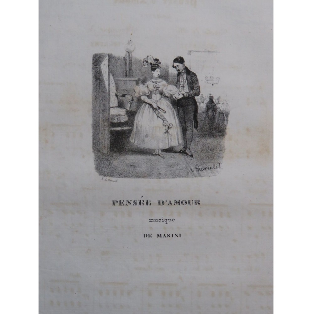 MASINI F. Pensée d'Amour Chant Piano ca1830