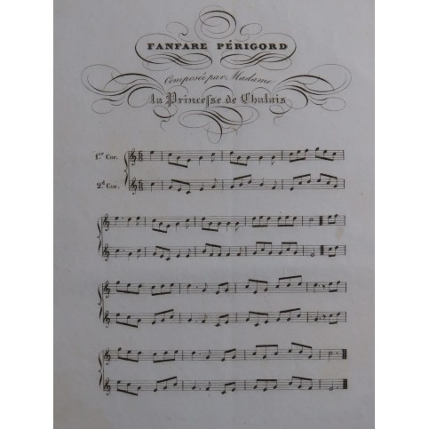 Princesse de Chalais Fanfare Périgord pour 2 Cors ca1840