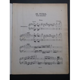 GRANADO Denis El Turia Valse Espagnole Piano 4 mains ca1880