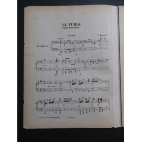 GRANADO Denis El Turia Valse Espagnole Piano 4 mains ca1880