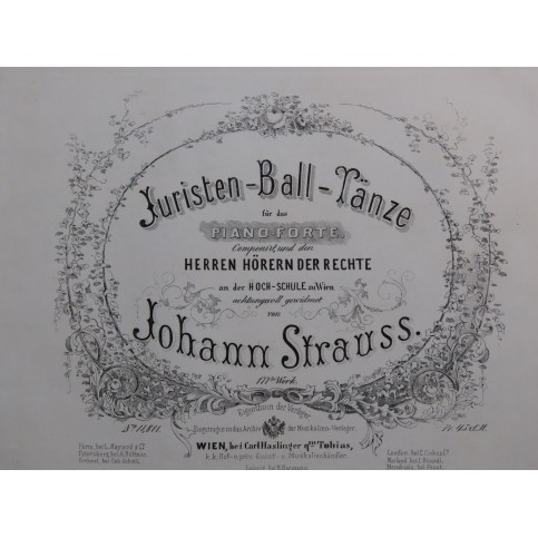 STRAUSS Johann Juristen-Ball-Tänze op 177 Piano 1856