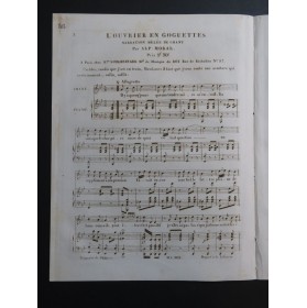 MORAL Alphonse L'Ouvrier en Goguette Chant Piano ca1830