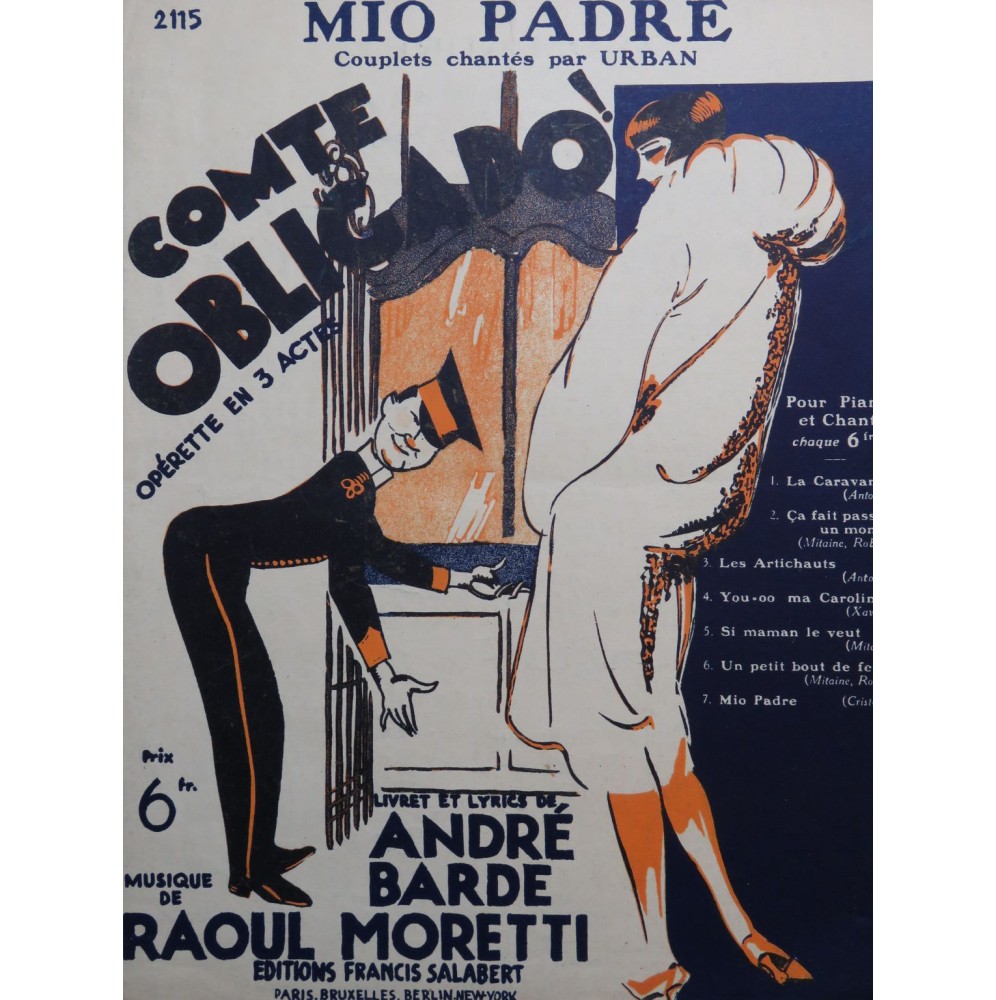 MORETTI Raoul Mio Padre Chant Piano 1927