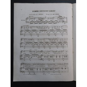 DE LISLE Charles Souvent Femme Varie ! Chant Piano ca1840