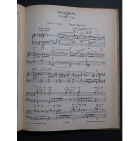 WAGNER Richard Tristan und Isolde L'Or du Rhin Siegfried Piano 1914