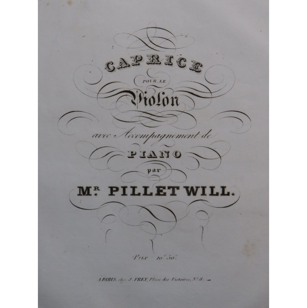 PILLET-WILL Michel-Frédéric Caprice Piano Violon ca1830