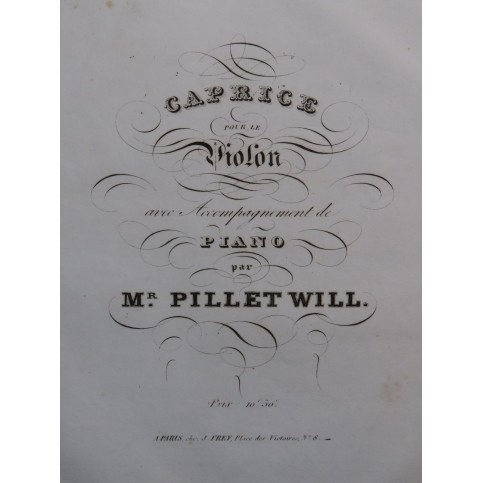 PILLET-WILL Michel-Frédéric Caprice Piano Violon ca1830