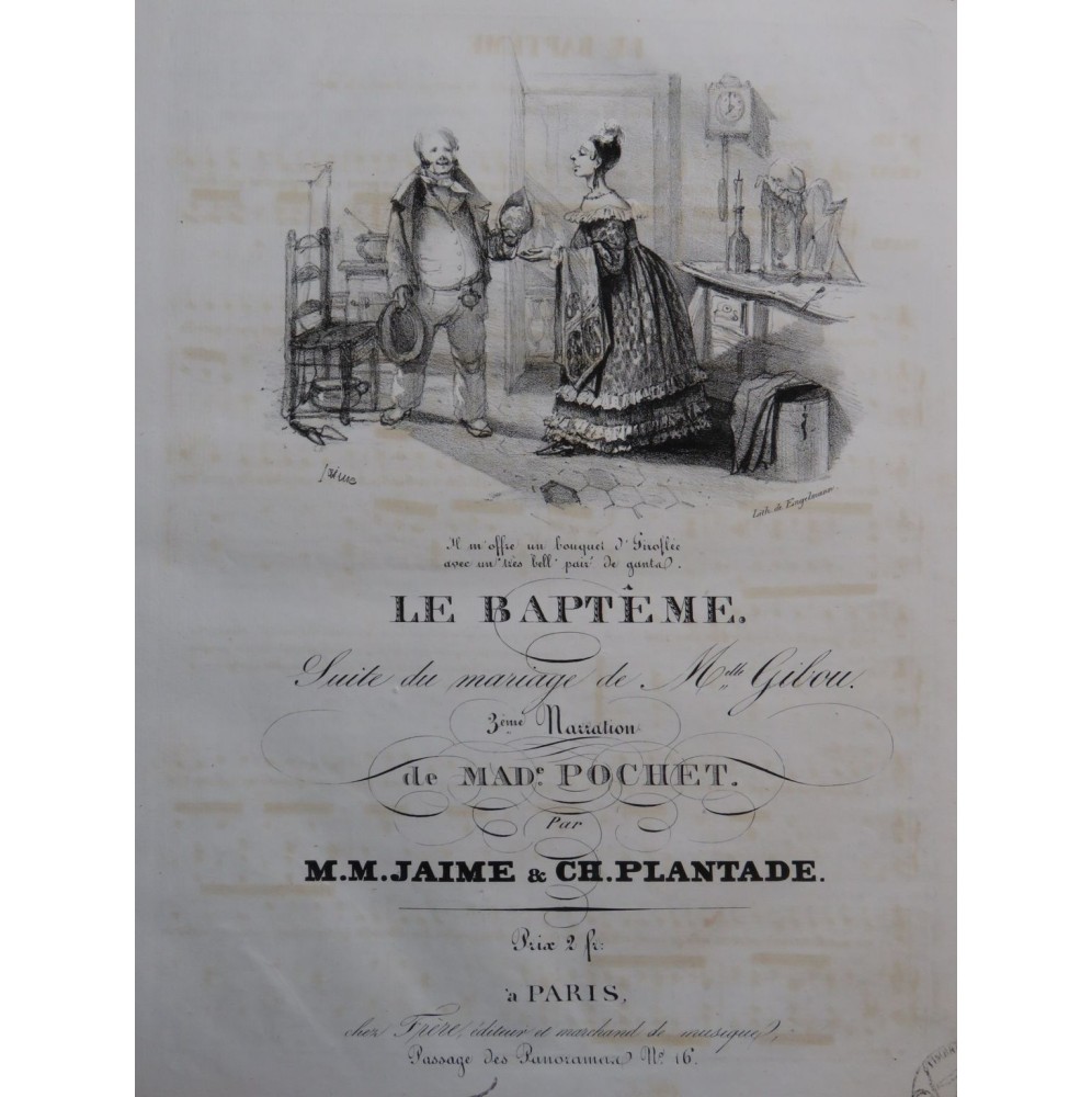 PLANTADE Charles Le Baptême Chant Piano ca1830