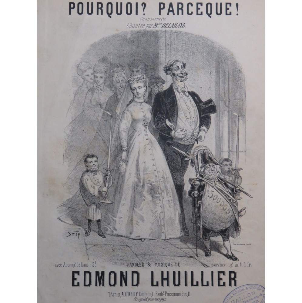 LHUILLIER Edmond Pourquoi ? Parceque ! Chant Piano ca1880