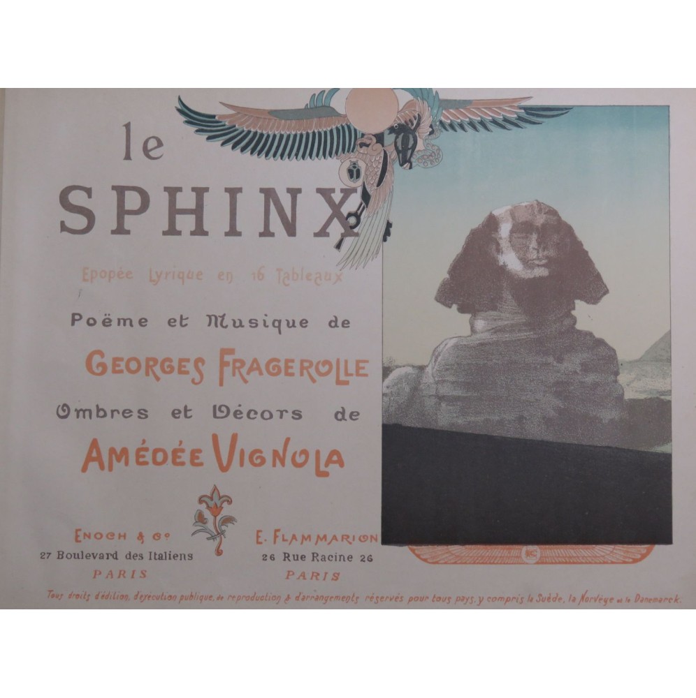 FRAGEROLLE Georges Le Sphinx Chant Piano 1896