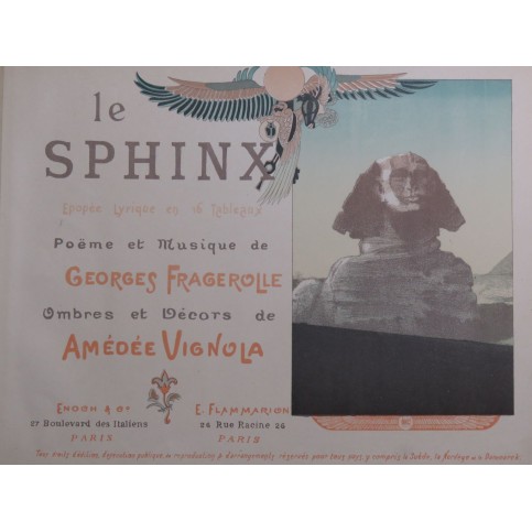 FRAGEROLLE Georges Le Sphinx Chant Piano 1896