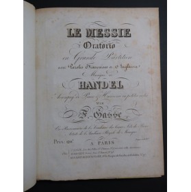 HAENDEL G. F. Le Messie Oratorio Chant Orchestre ca1825