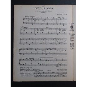 YVAIN Maurice Ose Anna Piano 1923