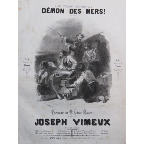 VIMEUX Joseph Démon des Mers ! Chant Piano ca1840